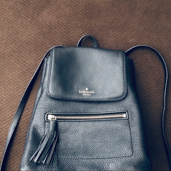 Black, Kate Spade New York backpack.